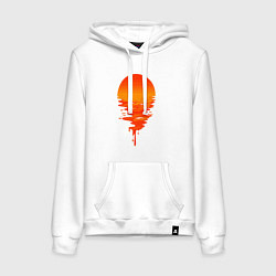 Толстовка-худи хлопковая женская Sunset, цвет: белый