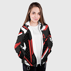 Куртка с капюшоном женская CS:GO Cyrex Pattern, цвет: 3D-белый — фото 2