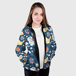 Куртка с капюшоном женская Котята, цвет: 3D-черный — фото 2