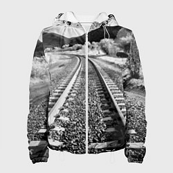 Куртка с капюшоном женская Железная дорога, цвет: 3D-белый