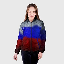 Куртка с капюшоном женская Русский триколор, цвет: 3D-черный — фото 2