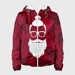 Куртка с капюшоном женская Санта хипстер, цвет: 3D-белый