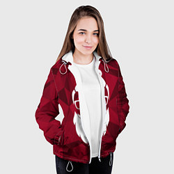 Куртка с капюшоном женская Санта хипстер, цвет: 3D-белый — фото 2