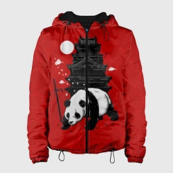 Куртка с капюшоном женская Panda Warrior, цвет: 3D-черный