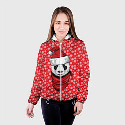 Куртка с капюшоном женская Панда Клаус, цвет: 3D-белый — фото 2