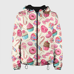 Куртка с капюшоном женская Радости для сладости, цвет: 3D-черный
