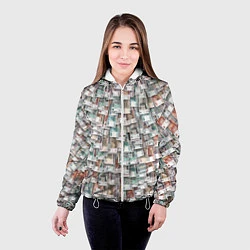 Куртка с капюшоном женская Российские деньги, цвет: 3D-белый — фото 2
