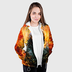 Куртка с капюшоном женская Disturbed: Monster Flame, цвет: 3D-белый — фото 2