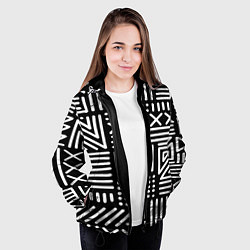 Куртка с капюшоном женская Pattern, цвет: 3D-черный — фото 2