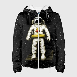 Куртка с капюшоном женская Космонавт с уточкой, цвет: 3D-белый