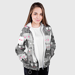 Куртка с капюшоном женская Котейки 2, цвет: 3D-белый — фото 2