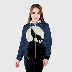 Куртка с капюшоном женская Вой на луну, цвет: 3D-белый — фото 2