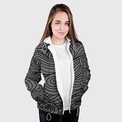 Куртка с капюшоном женская Gray pattern, цвет: 3D-белый — фото 2