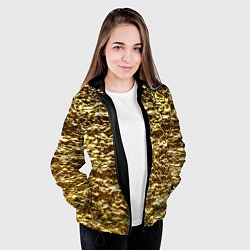 Куртка с капюшоном женская Золотой, цвет: 3D-черный — фото 2