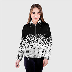 Куртка с капюшоном женская Поглощение музыкой, цвет: 3D-белый — фото 2