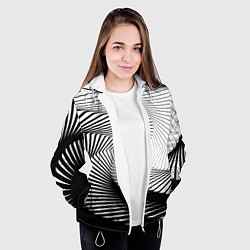 Куртка с капюшоном женская Оптический узор, цвет: 3D-белый — фото 2