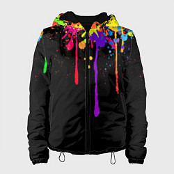 Куртка с капюшоном женская Краски, цвет: 3D-черный