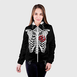 Куртка с капюшоном женская Кукрыниксы: Скелет, цвет: 3D-белый — фото 2