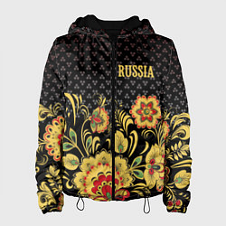Куртка с капюшоном женская Russia: black edition, цвет: 3D-черный