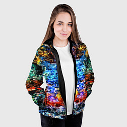 Куртка с капюшоном женская Психоделика, цвет: 3D-черный — фото 2