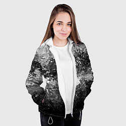 Куртка с капюшоном женская Чёрно белый цвет, цвет: 3D-белый — фото 2