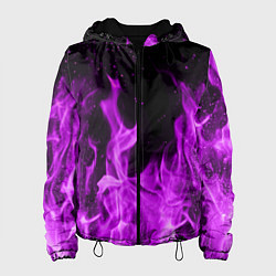 Куртка с капюшоном женская Фиолетовый огонь, цвет: 3D-черный