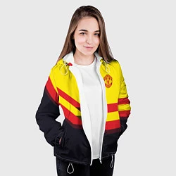 Куртка с капюшоном женская Man United FC: Yellow style, цвет: 3D-белый — фото 2