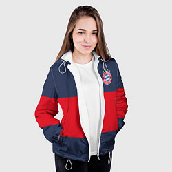 Куртка с капюшоном женская Bayern Munchen - Red-Blue FCB 2022 NEW, цвет: 3D-белый — фото 2