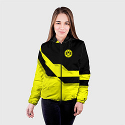 Куртка с капюшоном женская BVB FC: Yellow style, цвет: 3D-черный — фото 2