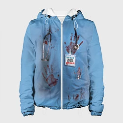 Куртка с капюшоном женская Костюм врача кровь, цвет: 3D-белый