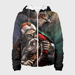 Куртка с капюшоном женская Bad Santa Claus, цвет: 3D-белый