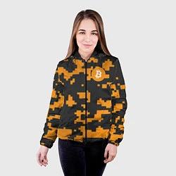 Куртка с капюшоном женская Bitcoin: Orange Camo, цвет: 3D-черный — фото 2