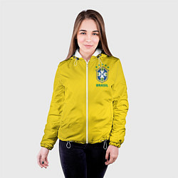 Куртка с капюшоном женская Сборная Бразилии, цвет: 3D-белый — фото 2