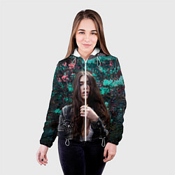 Куртка с капюшоном женская Dua Lipa: Floral, цвет: 3D-белый — фото 2