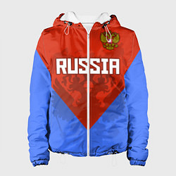 Куртка с капюшоном женская Russia Red & Blue, цвет: 3D-белый