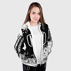Куртка с капюшоном женская Honda: Black Spray, цвет: 3D-белый — фото 2