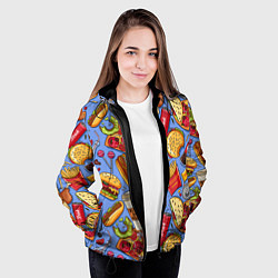 Куртка с капюшоном женская Fastfood Life, цвет: 3D-черный — фото 2