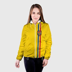 Куртка с капюшоном женская Молдавия: лента с гербом, цвет: 3D-белый — фото 2