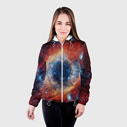 Куртка с капюшоном женская Взрыв к космосе, цвет: 3D-белый — фото 2