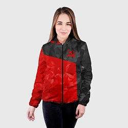 Куртка с капюшоном женская USSR: Poly Sport, цвет: 3D-черный — фото 2