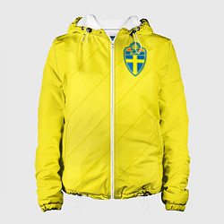 Куртка с капюшоном женская Сборная Швеции: Домашняя ЧМ-2018, цвет: 3D-белый