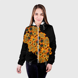Куртка с капюшоном женская Славянская роспись, цвет: 3D-белый — фото 2