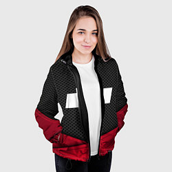 Куртка с капюшоном женская Chevrolet: Grey Carbon, цвет: 3D-черный — фото 2