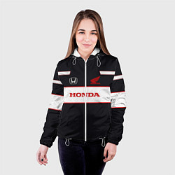 Куртка с капюшоном женская Honda Sport, цвет: 3D-белый — фото 2
