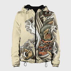 Куртка с капюшоном женская Восточный дракон, цвет: 3D-черный