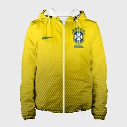 Куртка с капюшоном женская Brazil Team: WC 2018, цвет: 3D-белый