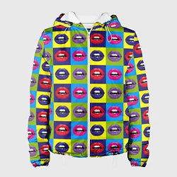 Куртка с капюшоном женская Pop Art Lips, цвет: 3D-белый