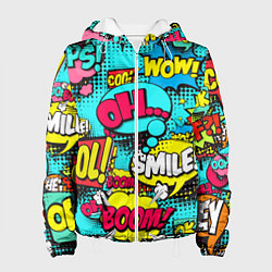 Куртка с капюшоном женская Кислотный поп-арт, цвет: 3D-белый