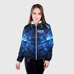 Куртка с капюшоном женская Mass Effect: Blue Armor N7, цвет: 3D-белый — фото 2