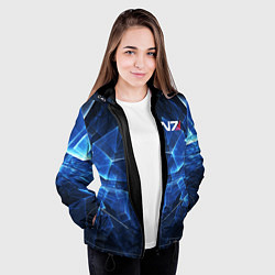 Куртка с капюшоном женская Mass Effect: Blue Armor N7, цвет: 3D-черный — фото 2